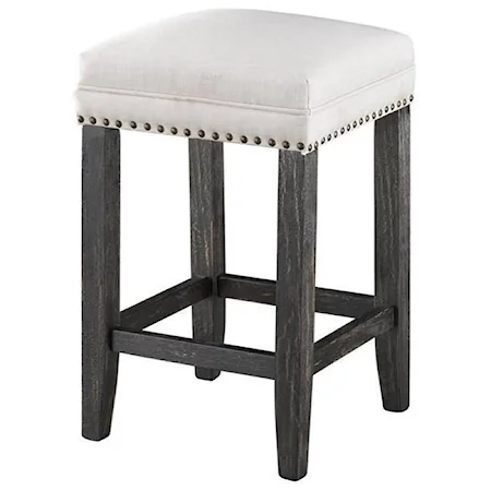 Counter Height Barstool with Nailhead Trim
